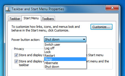 shutdown shortcut to sleep