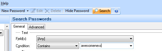 Efficient Password Manager search
