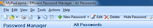 Efficient Password Manager interface