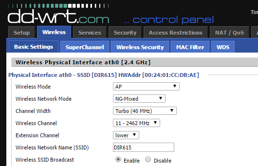 dir-615 dd-wrt wireless configuration